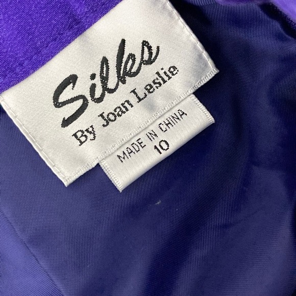 Vintage Purple SILK Skirt - Straight Cut Knee Length Skirt - 28 30 Waist - Picture 10 of 10